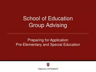 School of Education Group Advising