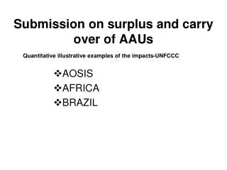 Submission on surplus and carry over of AAUs