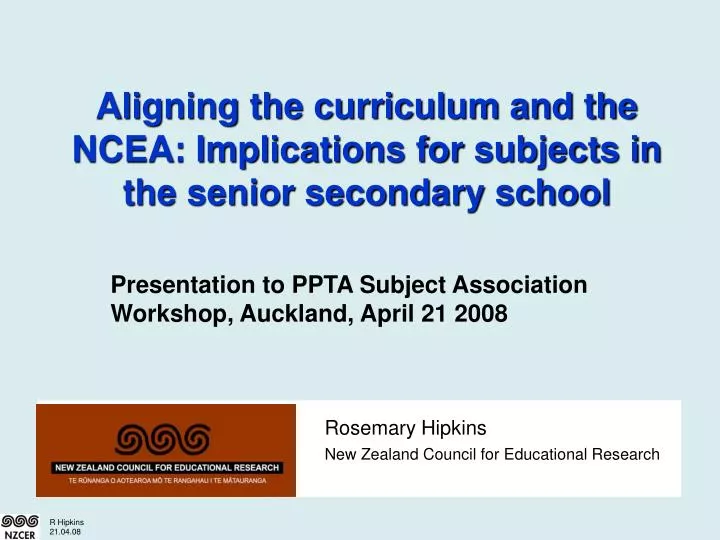 aligning the curriculum and the ncea implications for subjects in the senior secondary school
