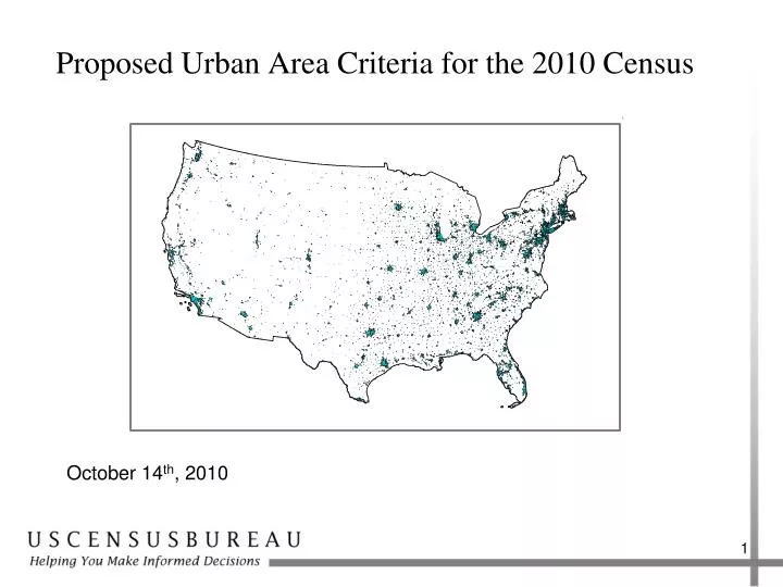 proposed urban area criteria for the 2010 census