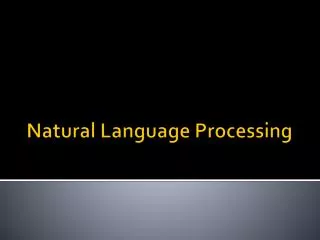 Natural Language Processing