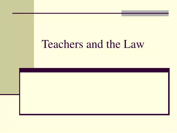 teachers and the law