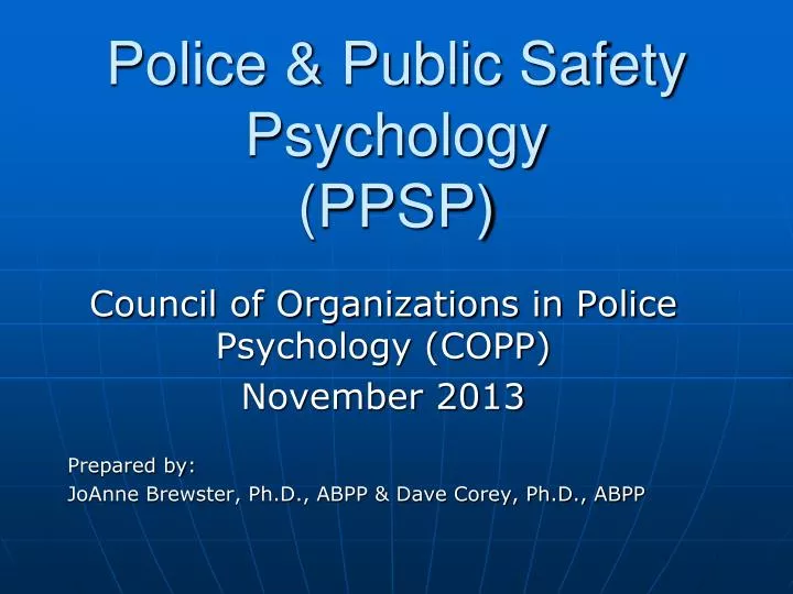 police public safety psychology ppsp