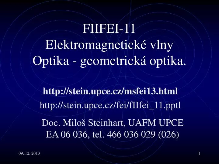 fiifei 11 elektromagnetick vlny optika geometrick optika