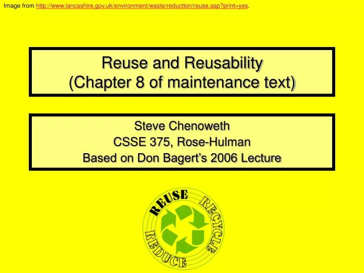 reuse and reusability chapter 8 of maintenance text