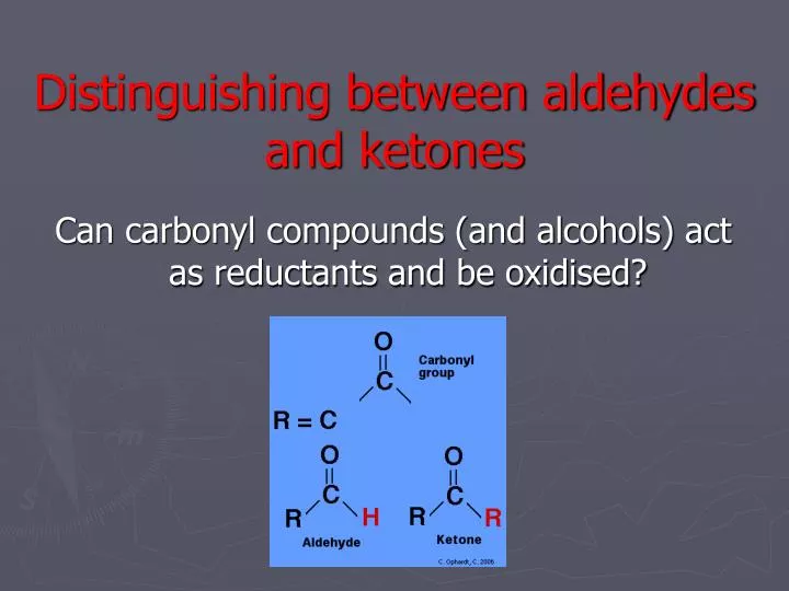 distinguishing between aldehydes and ketones
