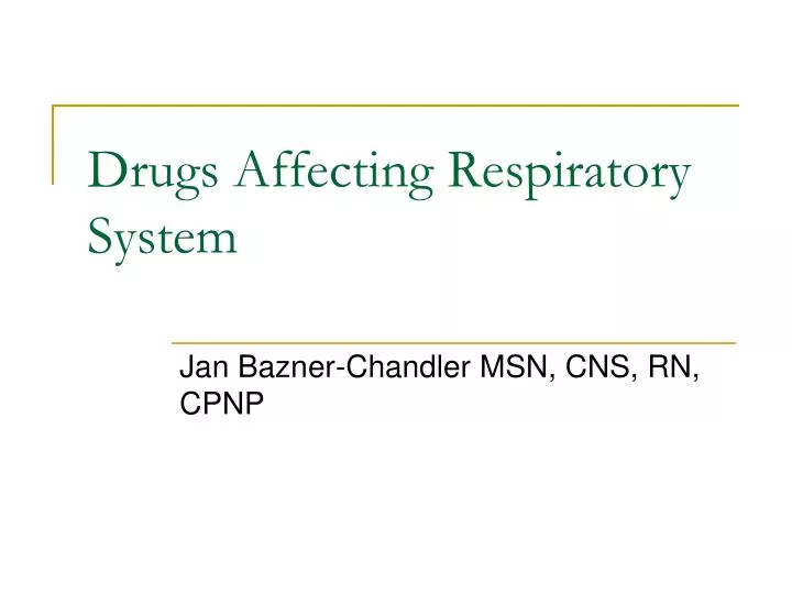 drugs affecting respiratory system