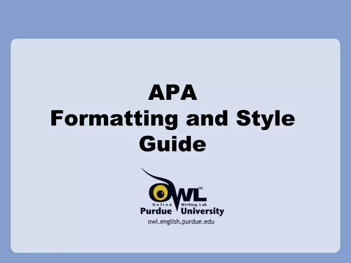 apa formatting and style guide