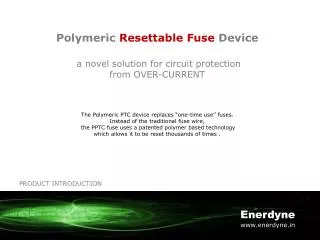 Polymeric Resettable Fuse Device