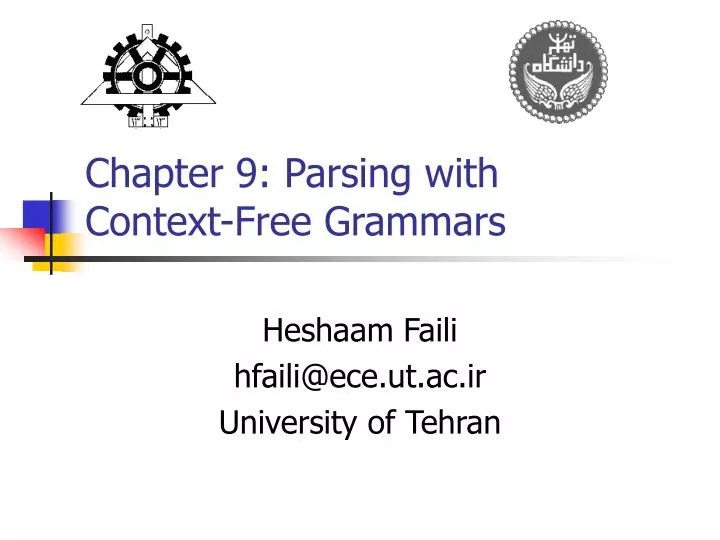 chapter 9 parsing with context free grammars