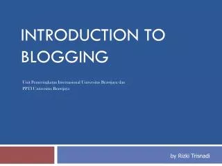 introduction to blogging