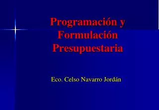 programaci n y formulaci n presupuestaria