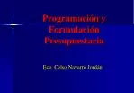 Programación y Formulación Presupuestaria - slide 1