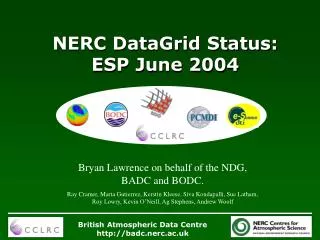 NERC DataGrid Status: ESP June 2004