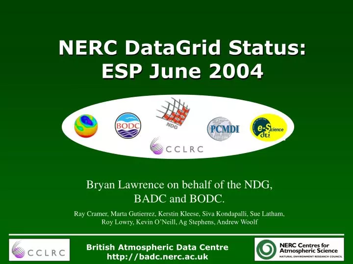 nerc datagrid status esp june 2004