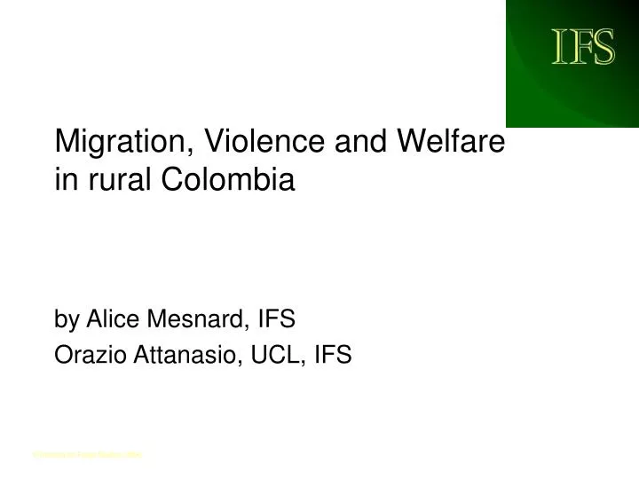 migration violence and welfare in rural colombia