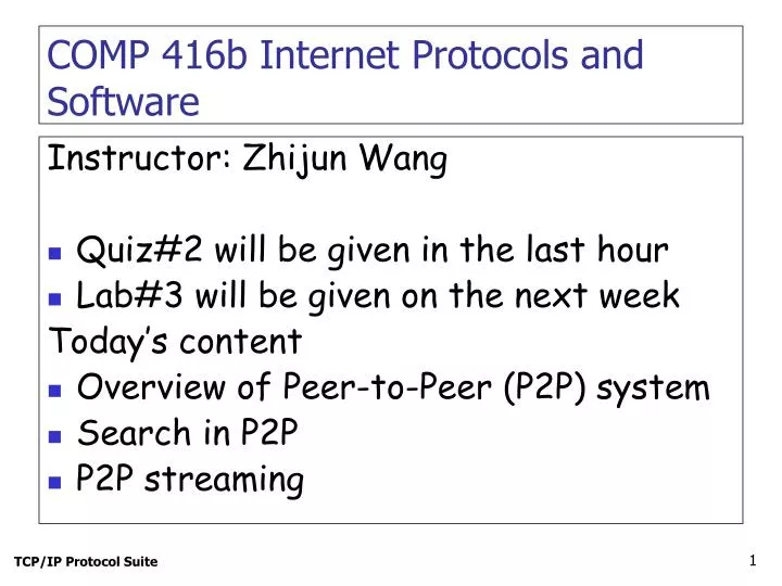 comp 416b internet protocols and software