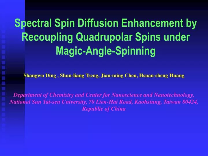 spectral spin diffusion enhancement by recoupling quadrupolar spins under magic angle spinning