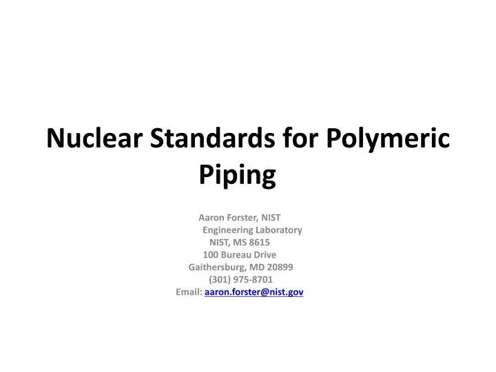 nuclear standards for polymeric piping