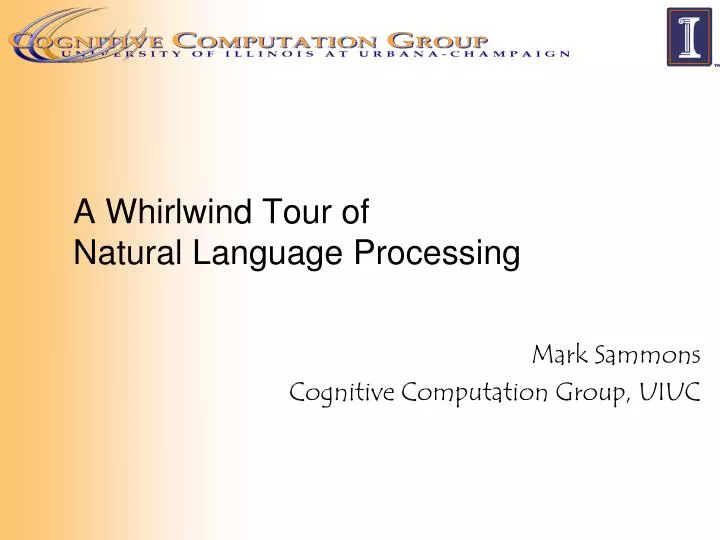 a whirlwind tour of natural language processing