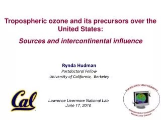Tropospheric ozone and its precursors over the United States: