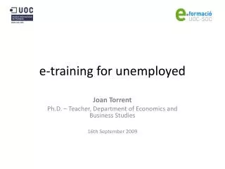 e-training for unemployed