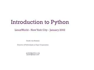 introduction to python linuxworld new york city january 2002