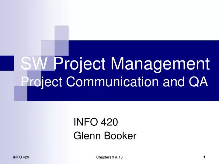 sw project management project communication and qa