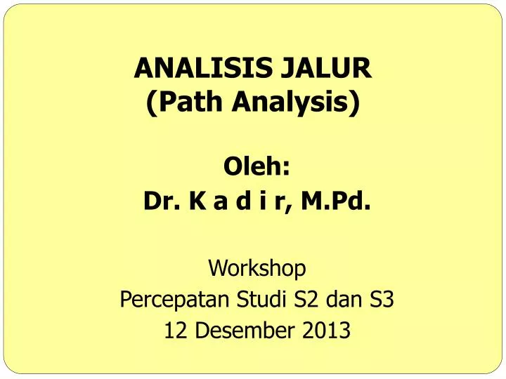 analisis jalur path analysis