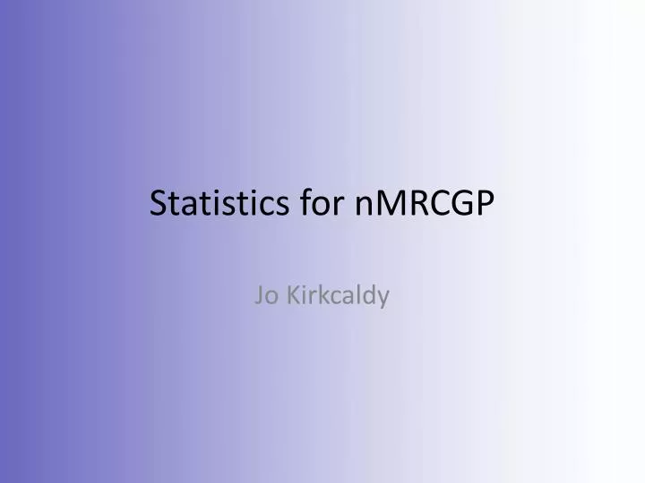 statistics for nmrcgp