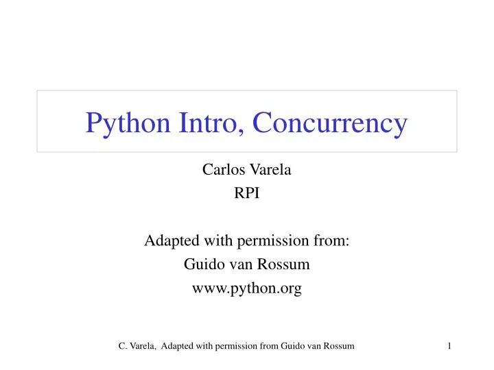 python intro concurrency