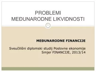 problemi me unarodne likvidnosti
