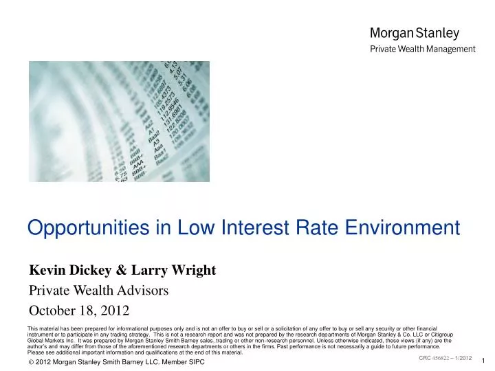 opportunities in low interest rate environment