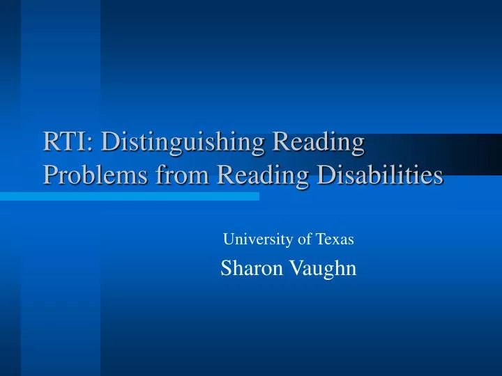 rti distinguishing reading problems from reading disabilities