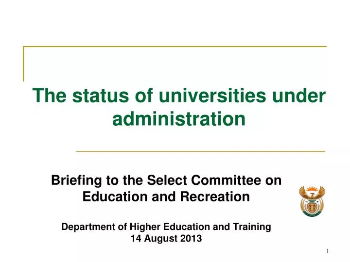 the status of universities under administration