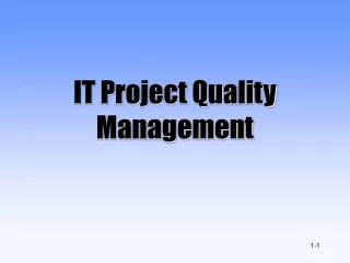 IT Project Quality Management