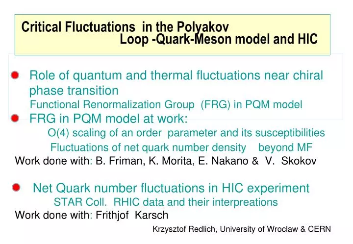 critical fluctuation s in the polyakov l oop quark meson model and hic