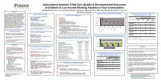 Associations between Child Care Quality &amp; Developmental Outcomes