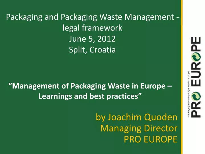 management of packaging waste in europe learnings and best practices