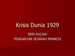 krisis dunia 1929