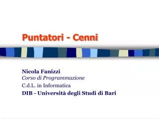 puntatori cenni