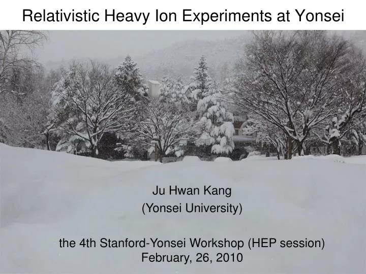 relativistic heavy ion experiments at yonsei