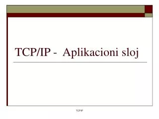 tcp ip aplikacioni sloj