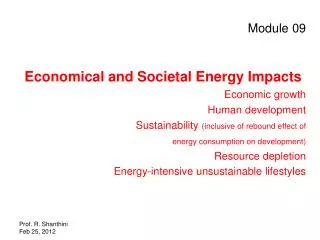 Module 09 Economical and Societal Energy Impacts Economic growth Human development