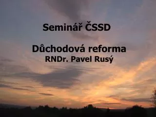 Seminář ČSSD