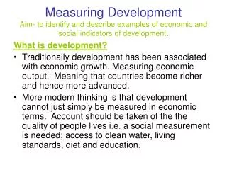 What is development?