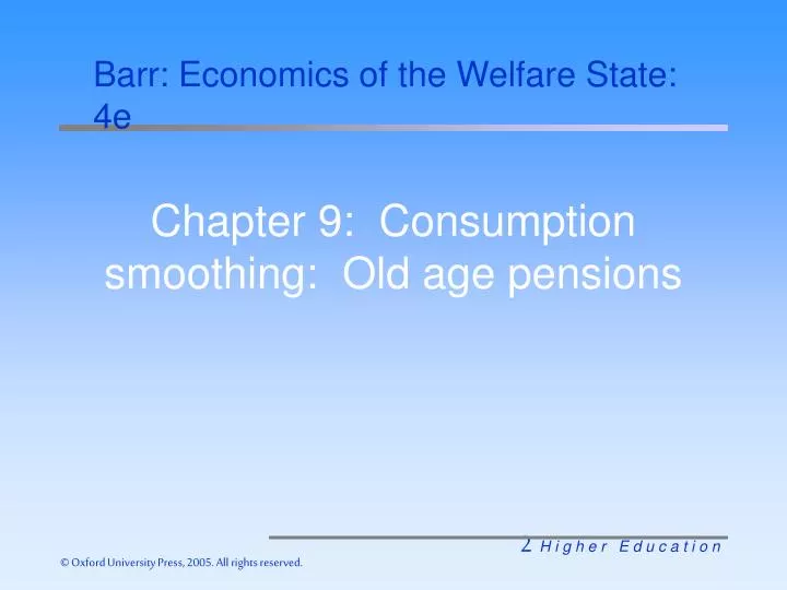 chapter 9 consumption smoothing old age pensions