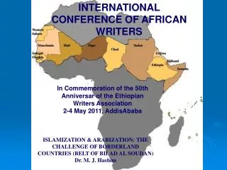 INTERNATIONAL CONFERENCE OF AFRICAN WRITERS