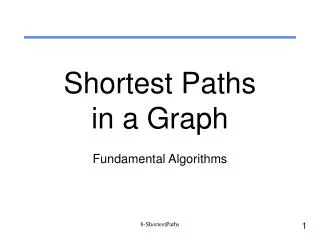 Shortest Paths in a Graph