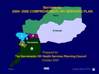 Sacramento 2004- 2006 COMPREHENSIVE HIV SERVICES PLAN